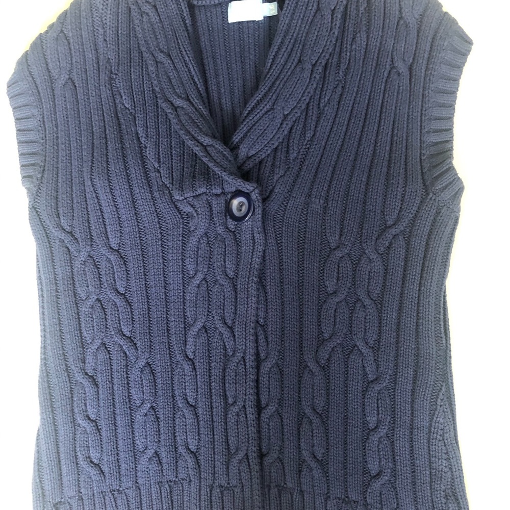 Cable knit vest, Sz L - Picture 2 of 7